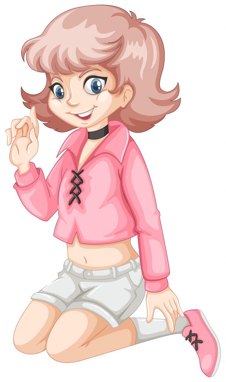 Vector かわいい女の子、ピンクの