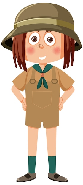 Cute girl scout cartoon character