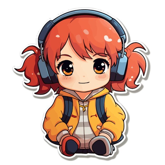 Premium Vector | Cute girl sticker