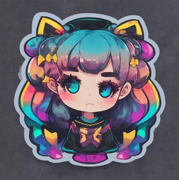 Cute girl sticker