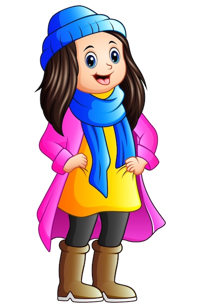 Cute girl wearing winter clothes