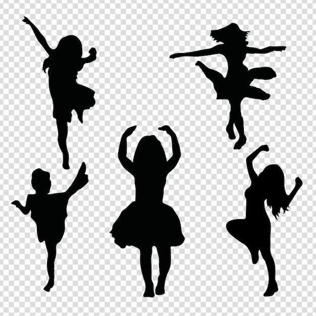 Cute girl with elder girl dancing pose vector file