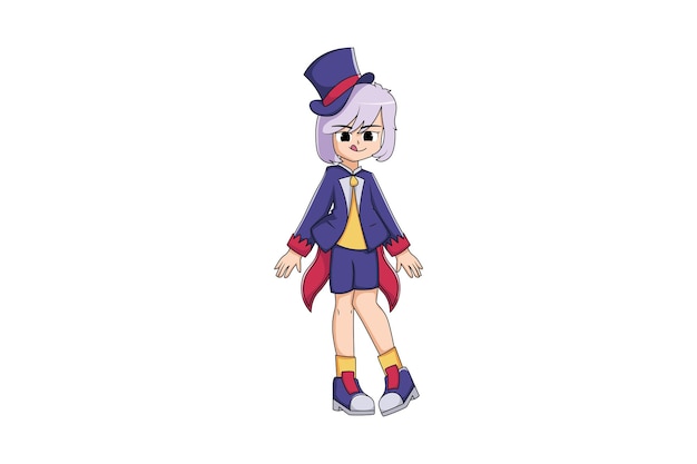 Cute Girl with Halloween Costume Character Illustration