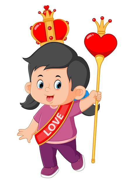 Cute girls became a princess by carrying love sticks and wearing love crowns