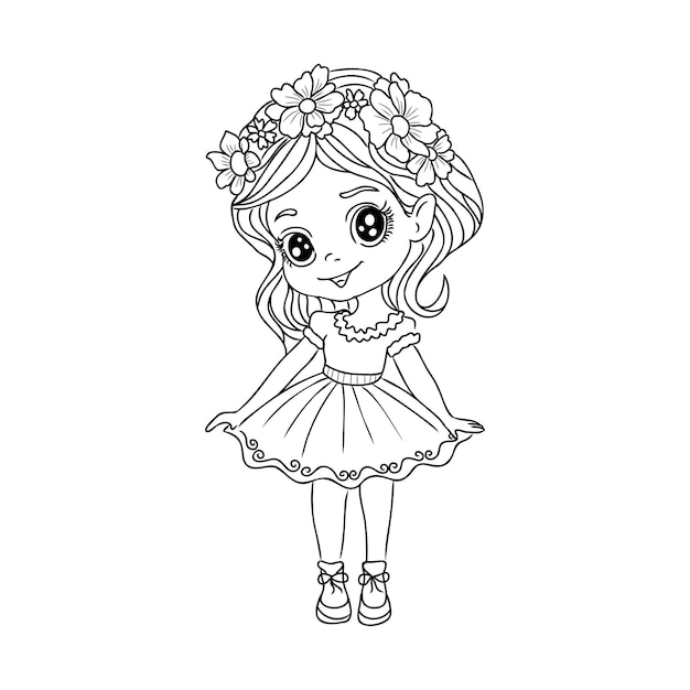 Cute girls coloring pages for kids cartoon girl coloring book