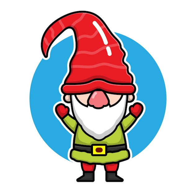 Cute gnomes cartoon character christmas concept illustration