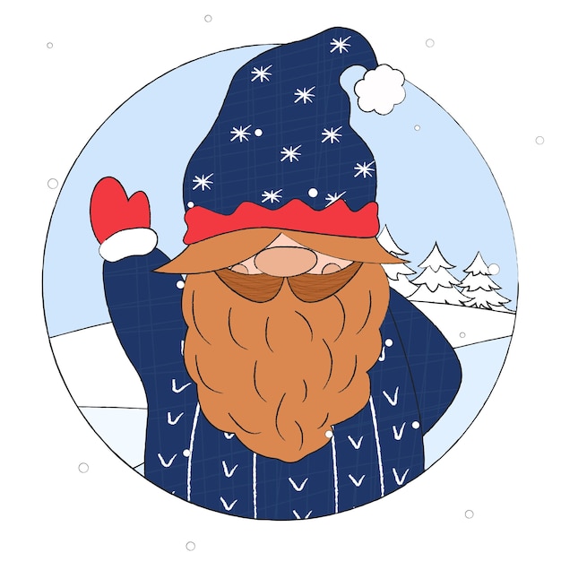 Vector cute gnomes, santa's helpers, christmas illustration with gnomes, ready-made banners