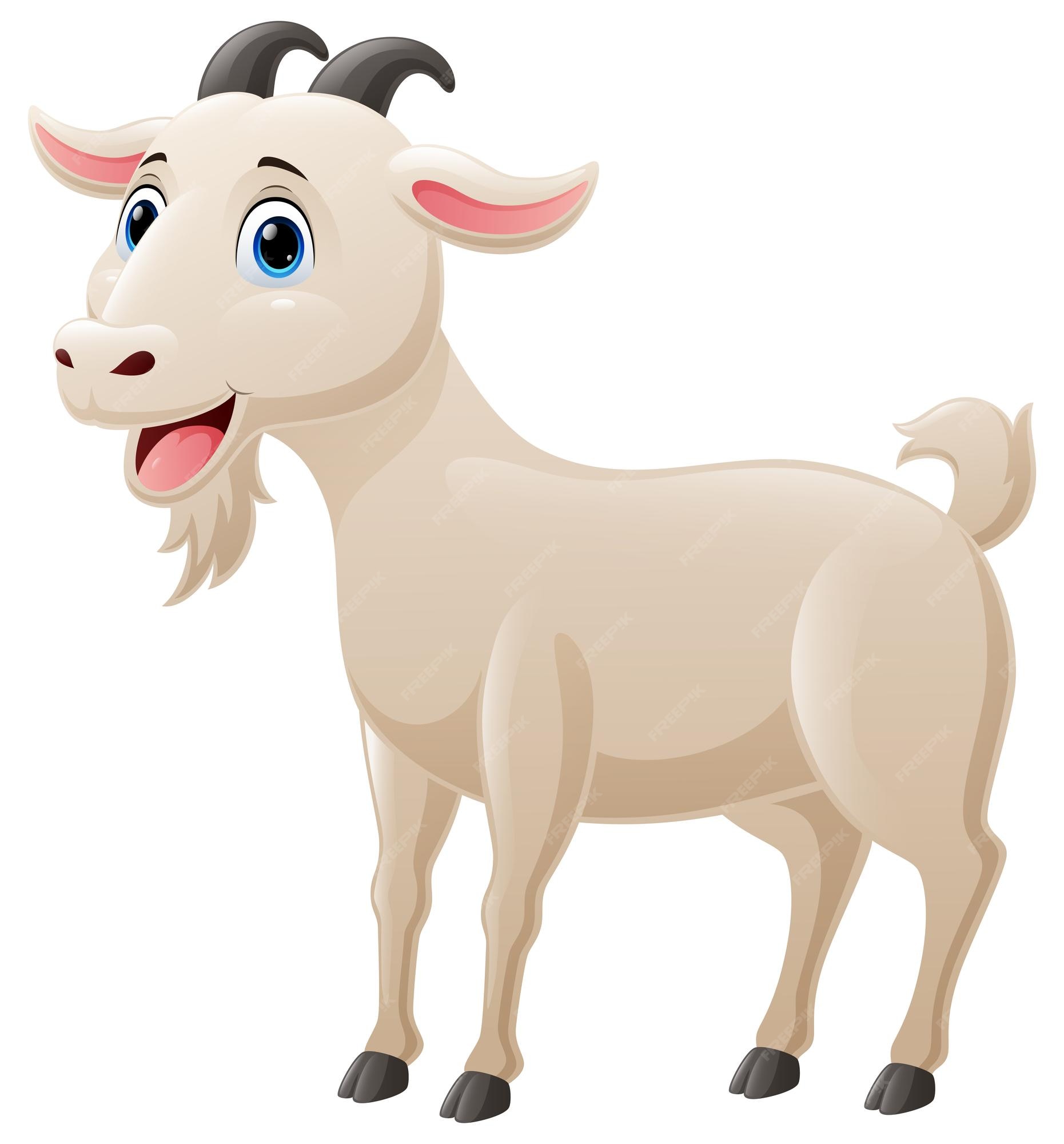 Premium Vector | Cute goat cartoon on white background Premium Vector | Cute goat cartoon on white background