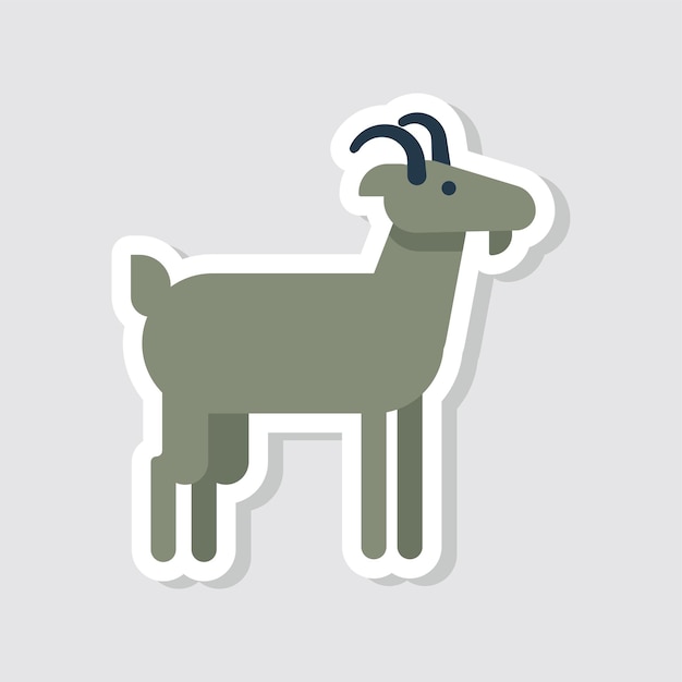 Cute goat sticker vector illustration