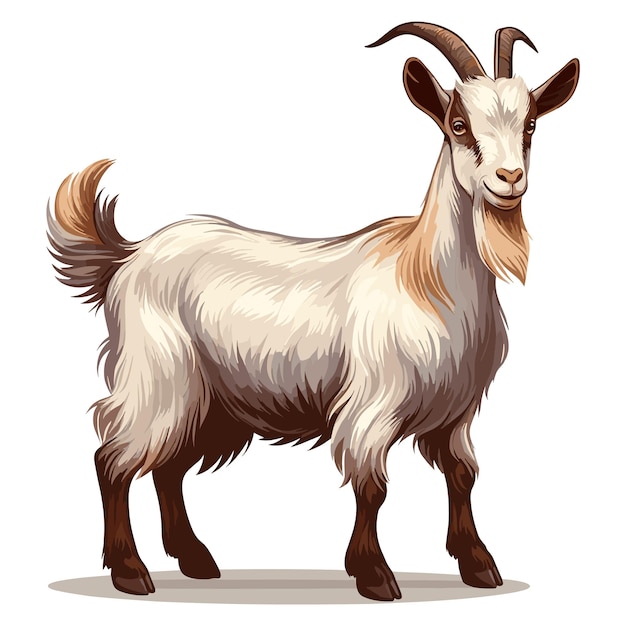 Vector cute goat vector illustration cartoon isolated