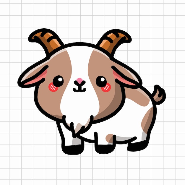 Vector cute goat vector illustration