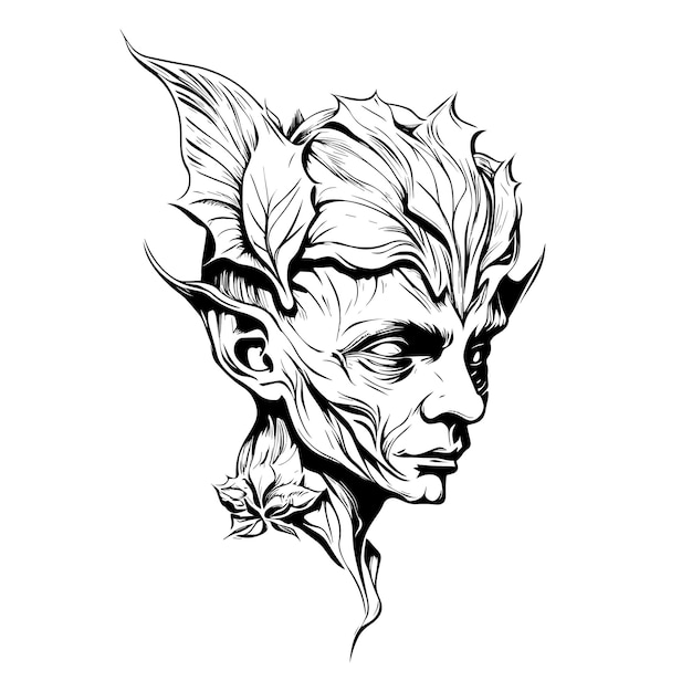 Cute goblin head logo illustration