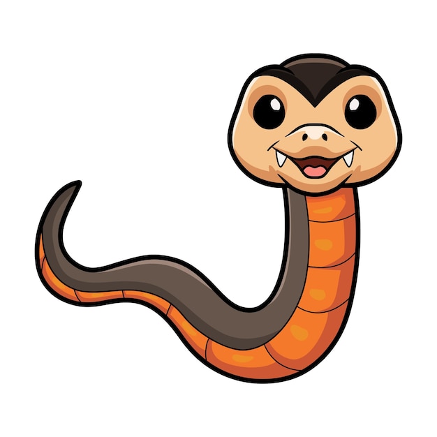 Cute golden crowned snake cartoon