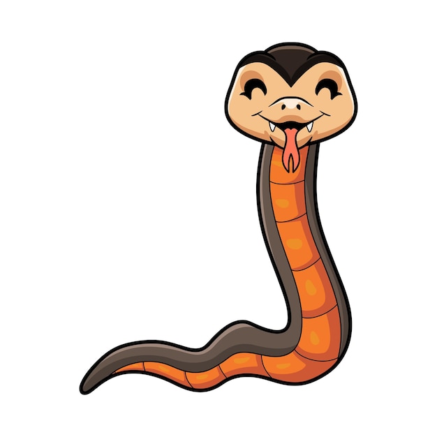 Cute golden crowned snake cartoon