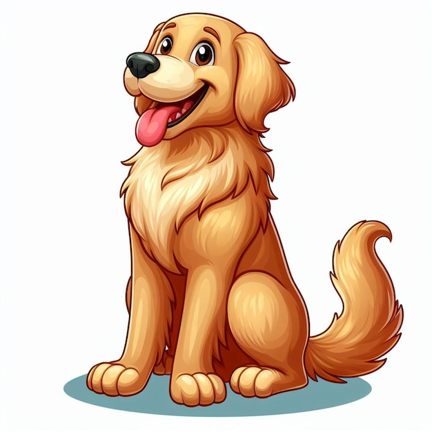 Cute Golden Retriever Dog Vector Cartoon illustration