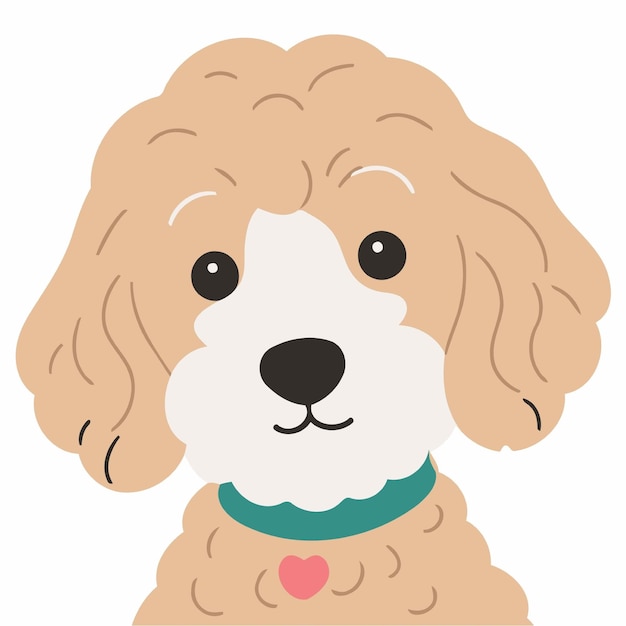 Cute Goldendoodle for kids vector illustration