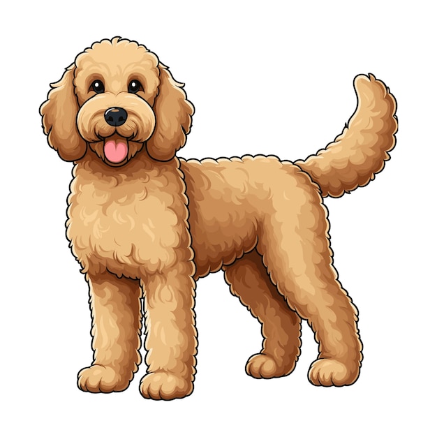 Милая картонная иллюстрация вектора Goldendoodle