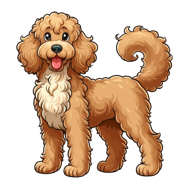 Милая картонная иллюстрация вектора Goldendoodle