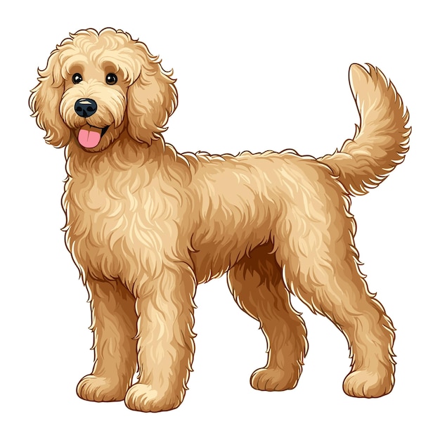 Милая картонная иллюстрация вектора Goldendoodle