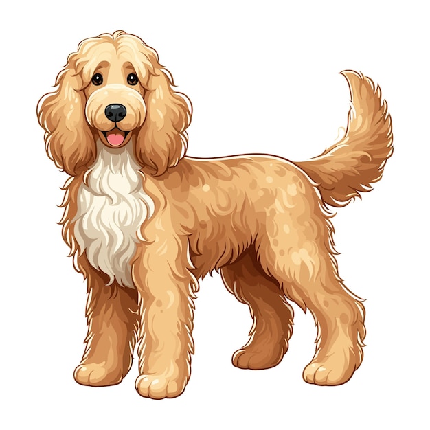 Милая картонная иллюстрация вектора Goldendoodle