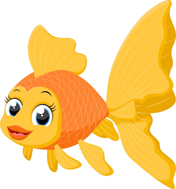 Vector cute goldfish cartoon