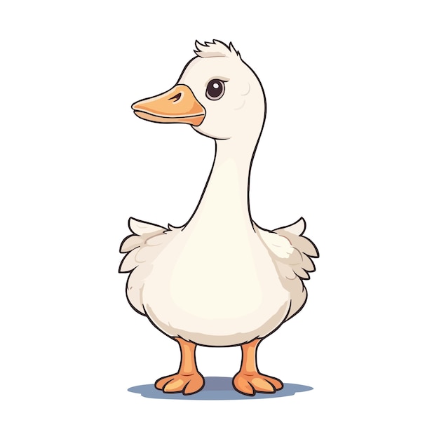 Cute Goose Vector Cartoon Character