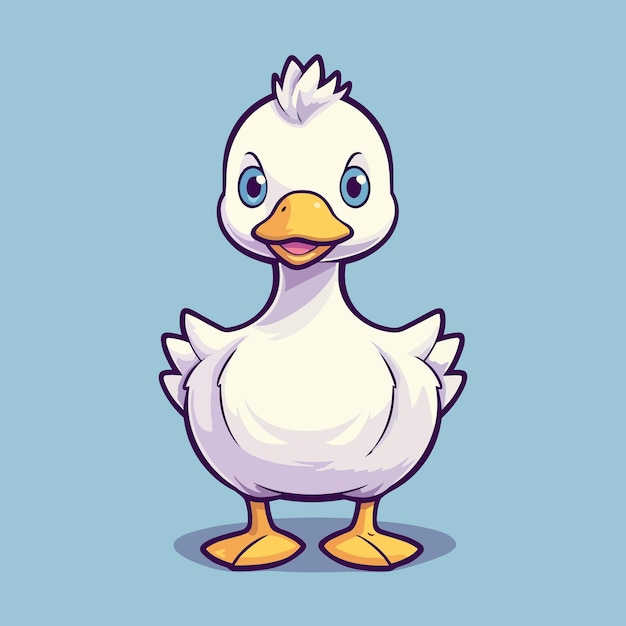 Cute Goose Vector Cartoon Character