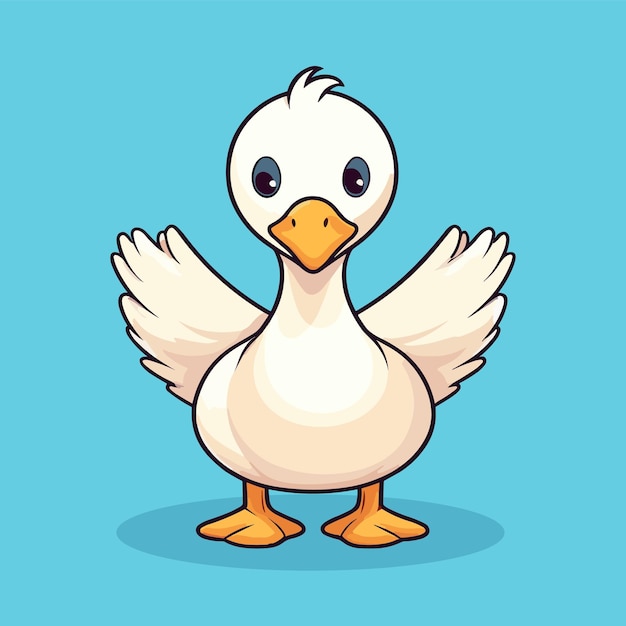 Cute Goose Vector Cartoon Character