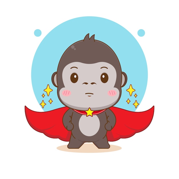 Cute gorilla cartoon character