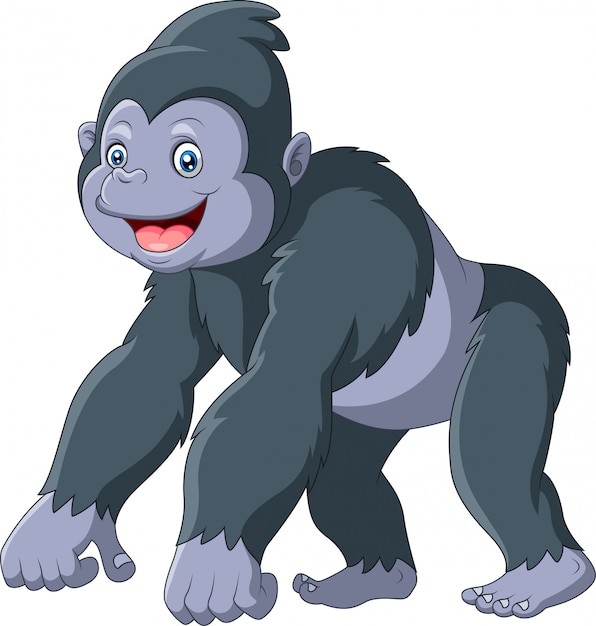 Vector cute gorilla cartoon illustration