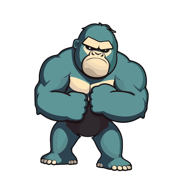 Simpatico gorilla in stile cartone animato