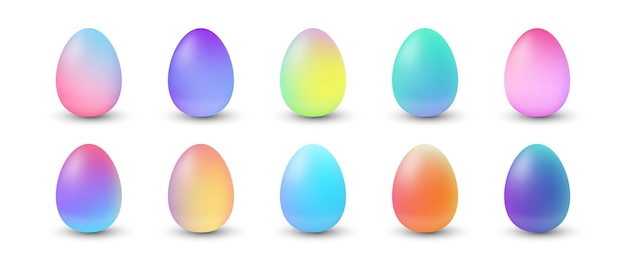 cute gradient color easter eggs collection