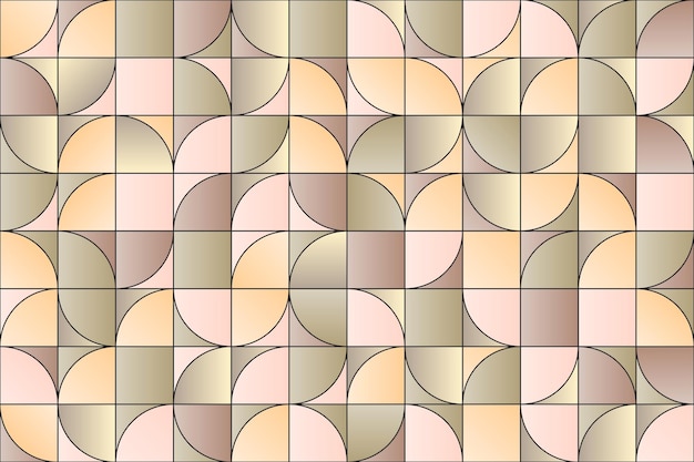 Вектор Симпатичный градиентный полукруг мозаики бесшовный узор абстрактный геометрический мозаичный фон