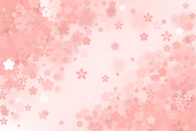 Cute gradient sakura flowers background