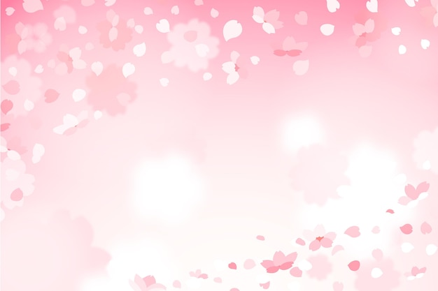 Cute gradient sakura petals background