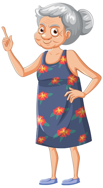 Vector cute grandmother cartoon character