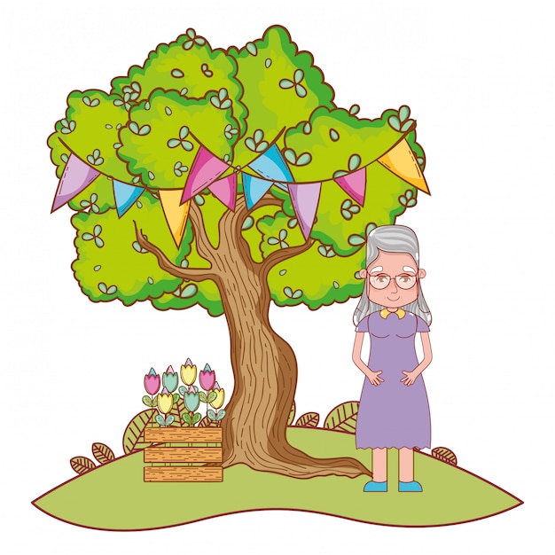 cute grandmother cartoon