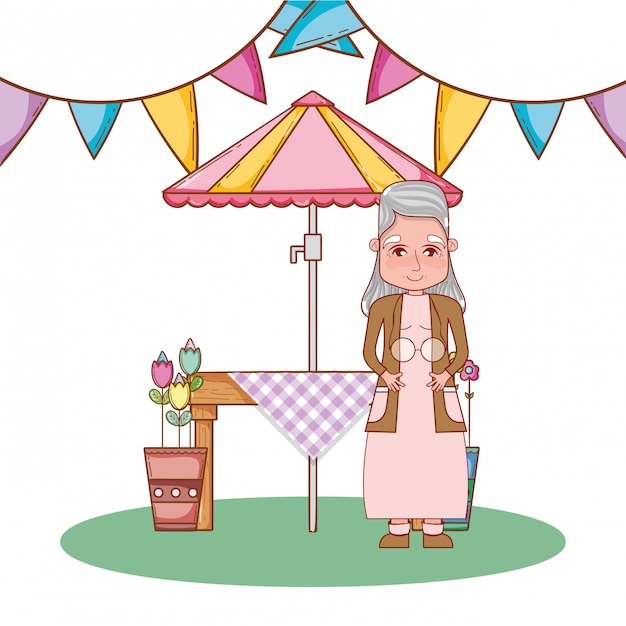 Cute grandmother cartoon