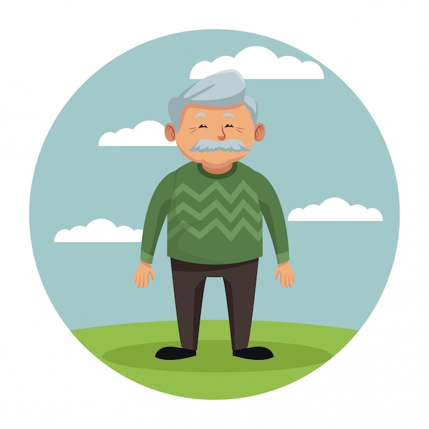 Vector cute grandparent cartoon