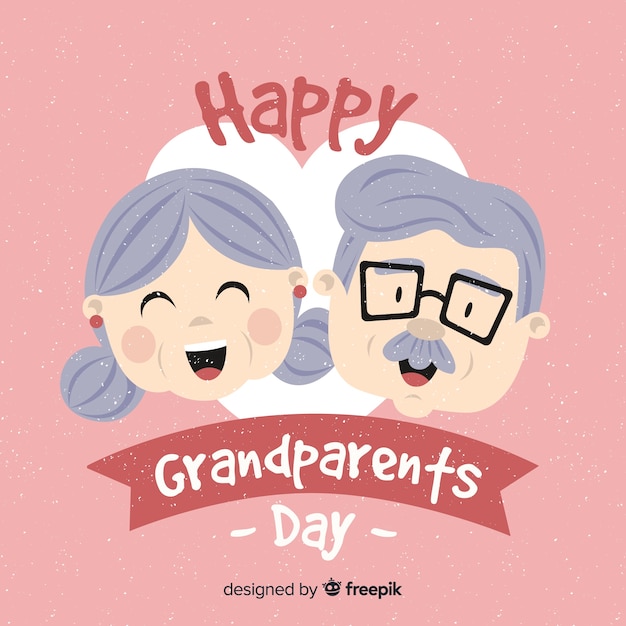 Cute grandparents' day background  in flat design