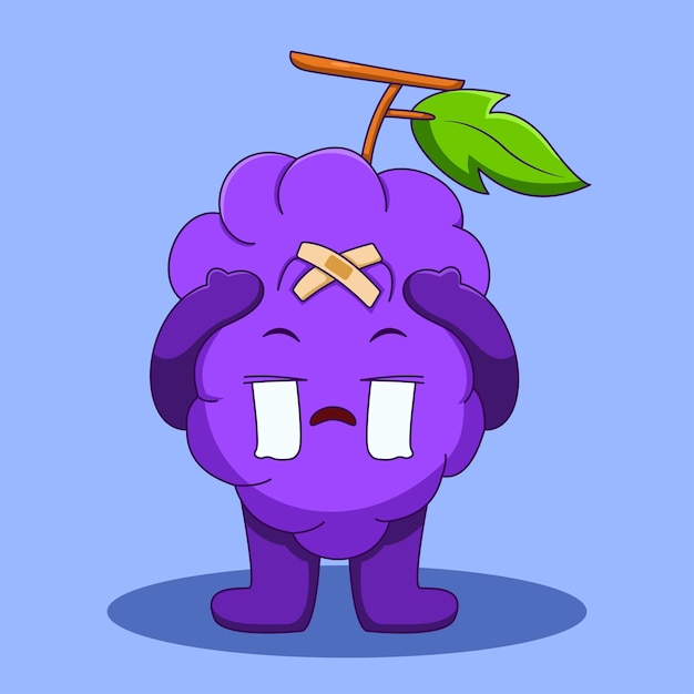 Cute the grape cried out in pain illustration