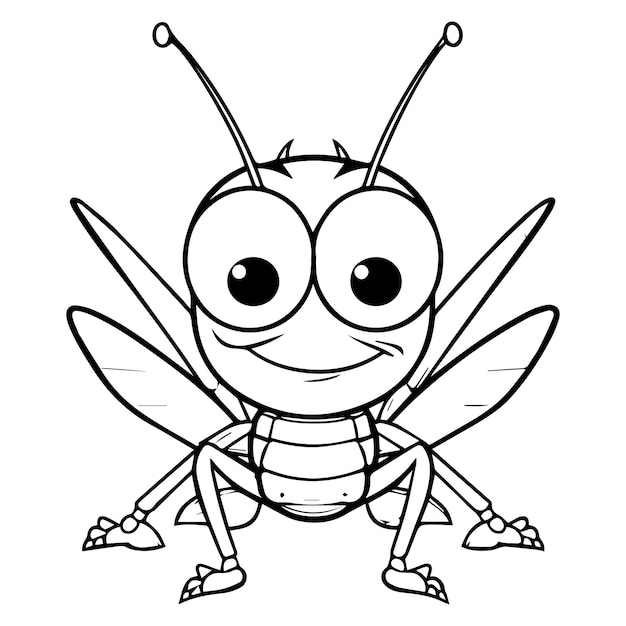 cute Grasshopper coloring pages