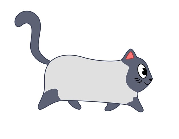 Vector the cute gray cat is coming happy pet