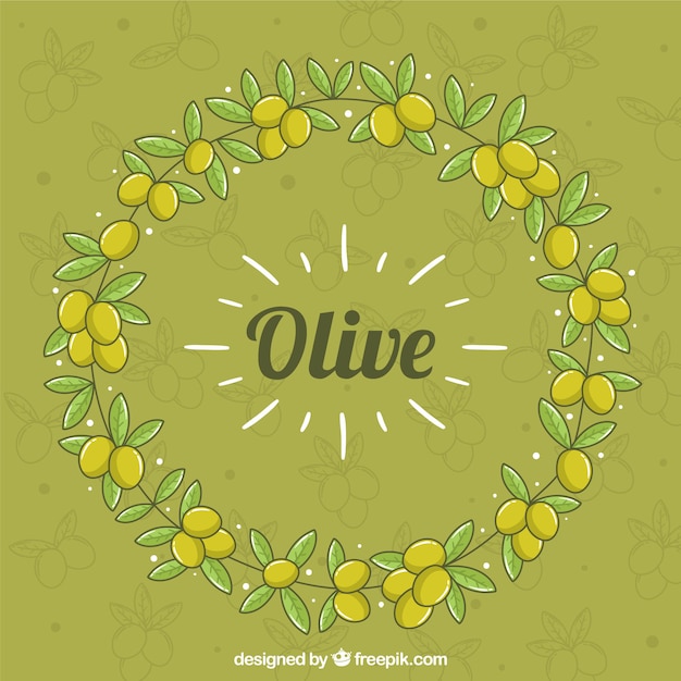 Cute green background with olives