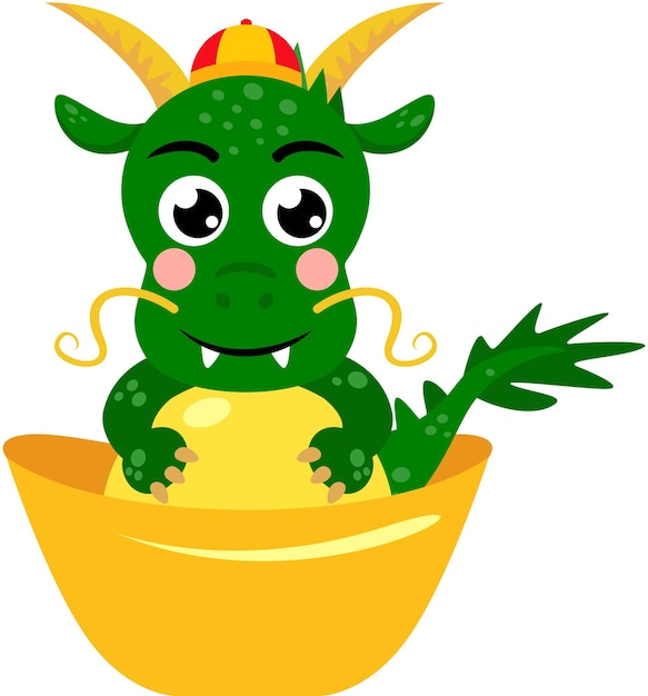 Cute green dragon happy chinese new yearcdr