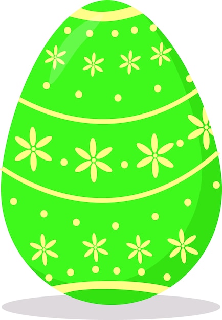 Cute green Easter eggVector illustration of Easter decorative eggs for the spring Christian holiday