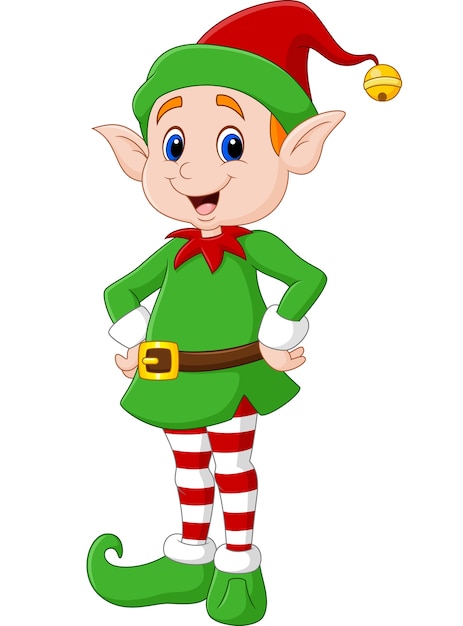 Cute green elf posing