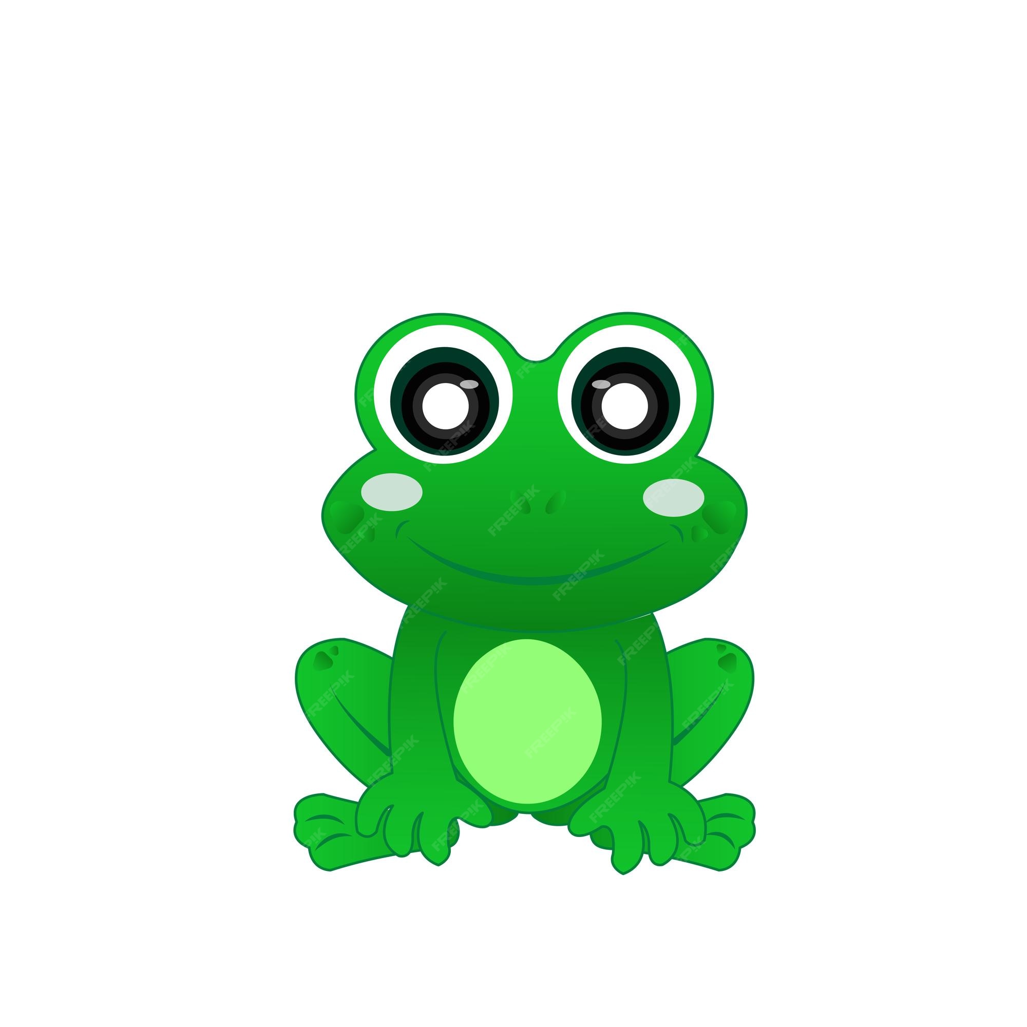Premium Vector | Cute green frog cartoon character isolated on white  background