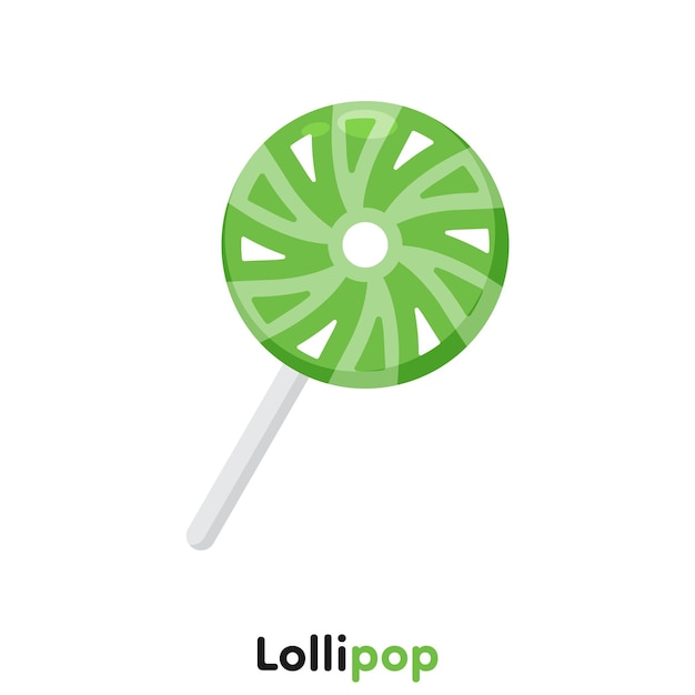 Cute green lollipop Vector Illustration