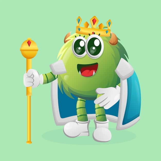 Cute green monster king